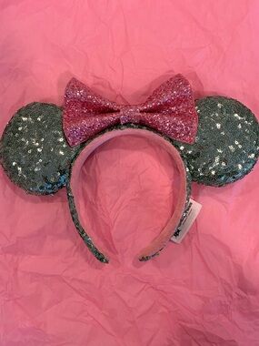 Disney Parks, pink and teal Minnie ears